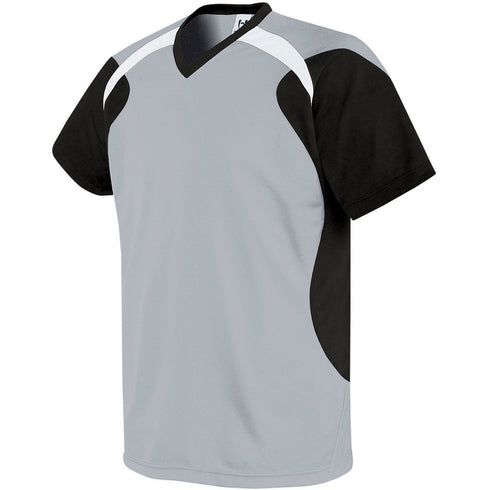 Russell Athletic Youth Tempest Soccer Jersey (322711-C), Color 'Silver Grey/Black/White'